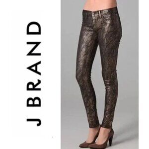 J Brand black golden snakeskin "Legging" Jeans